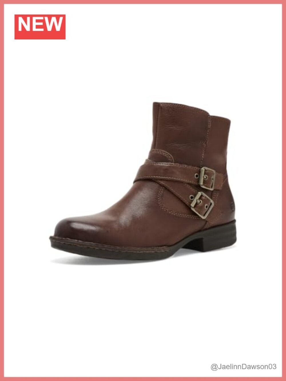 Italian Leather Moto Boots with Buckle Straps